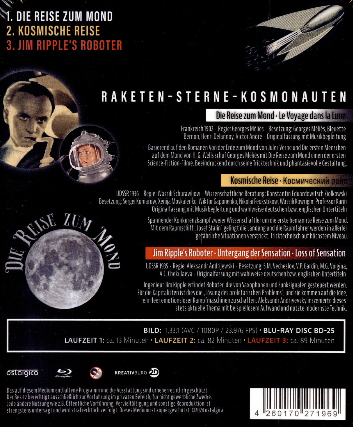 Kosmische Reisen (1936) - STUMME FILMKUNSTWERKE #4 - Plus zwei Bonus-Filmen  (blu-ray)