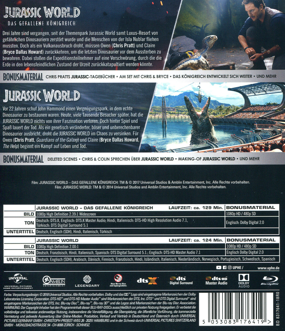 Jurassic World - 2 Movie Collection (blu-ray)