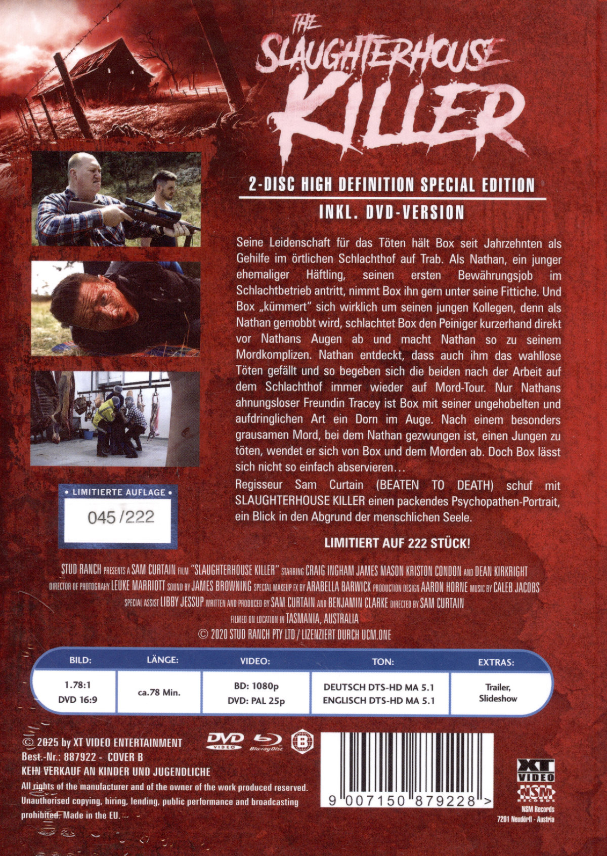 The Slaughterhouse Killer - Uncut Mediabook Edition  (DVD+blu-ray) (B)
