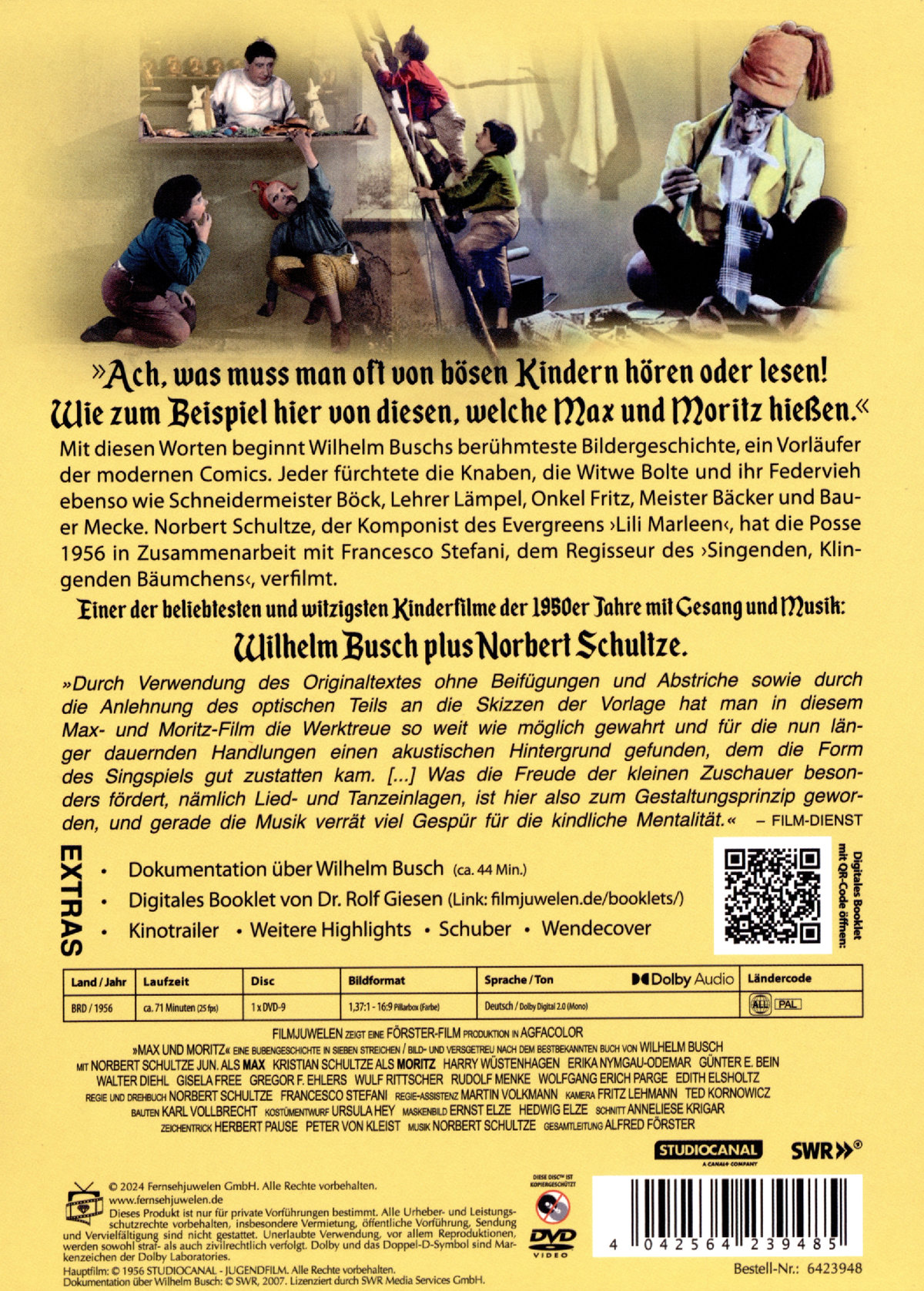 Max und Moritz (1956) (Filmjuwelen / Förster-Film Märchen nach Wilhelm Busch)  (DVD)