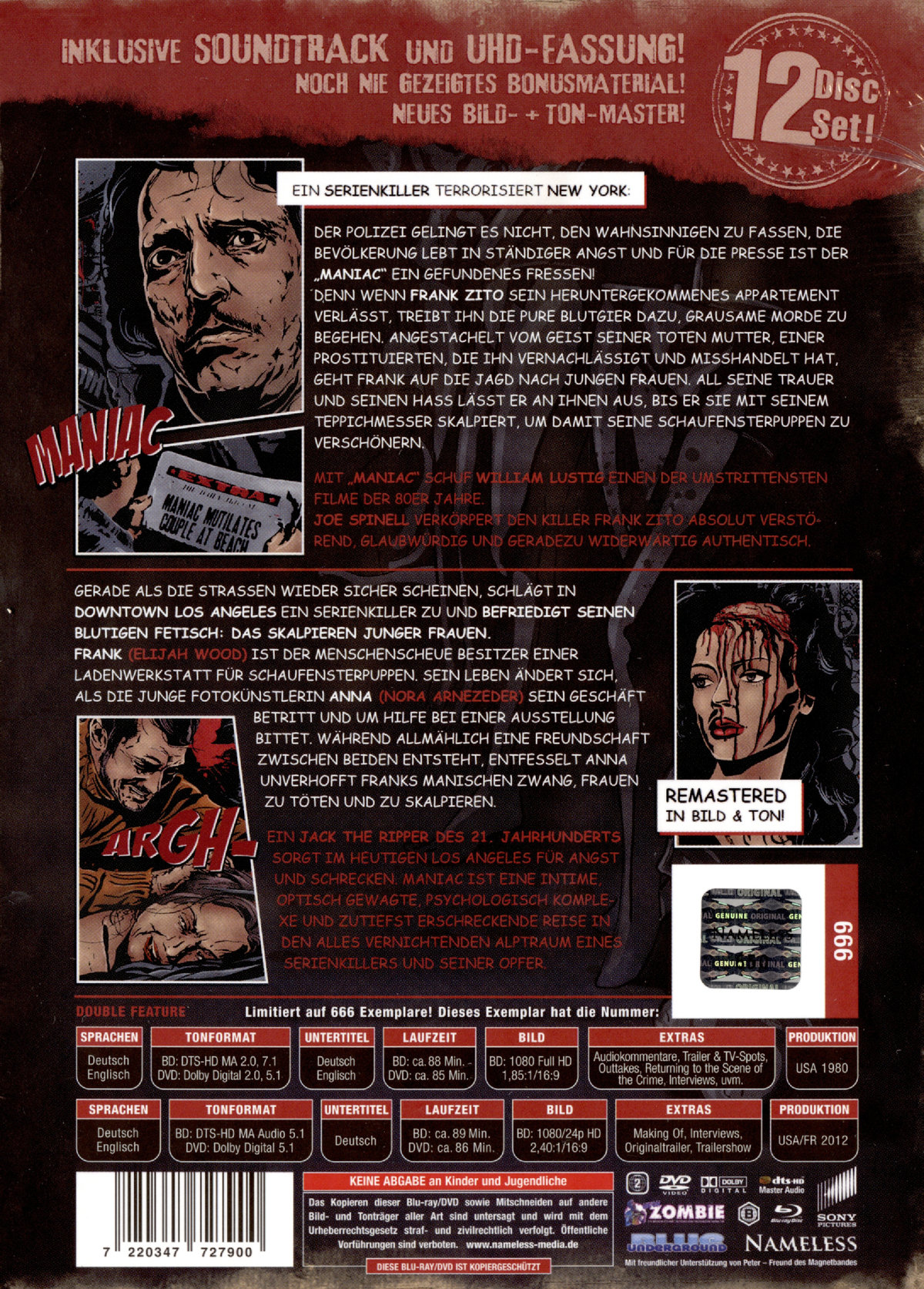 Maniac - Alexandre Aja / Maniac - Das Original - Uncut Mediabook Double Feature (DVD+blu-ray+4K Ultra HD)