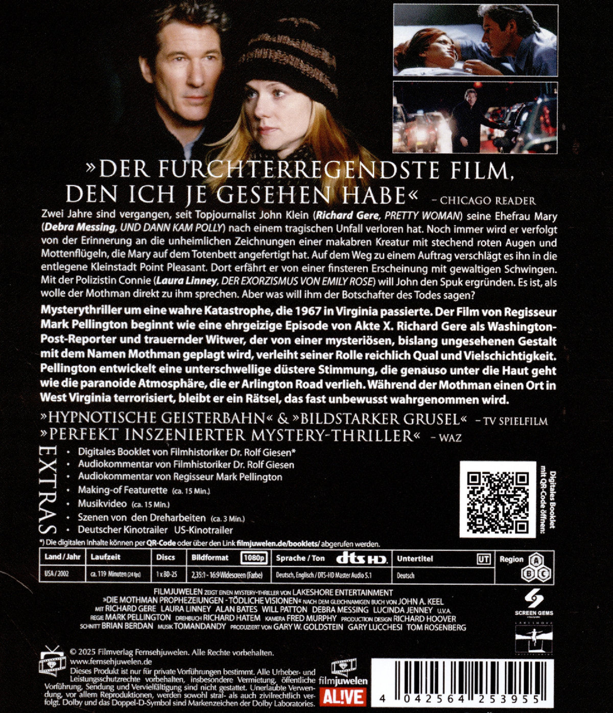 Die Mothman-Prophezeiungen - Tödliche Visionen (Filmjuwelen)  (Blu-ray Disc)