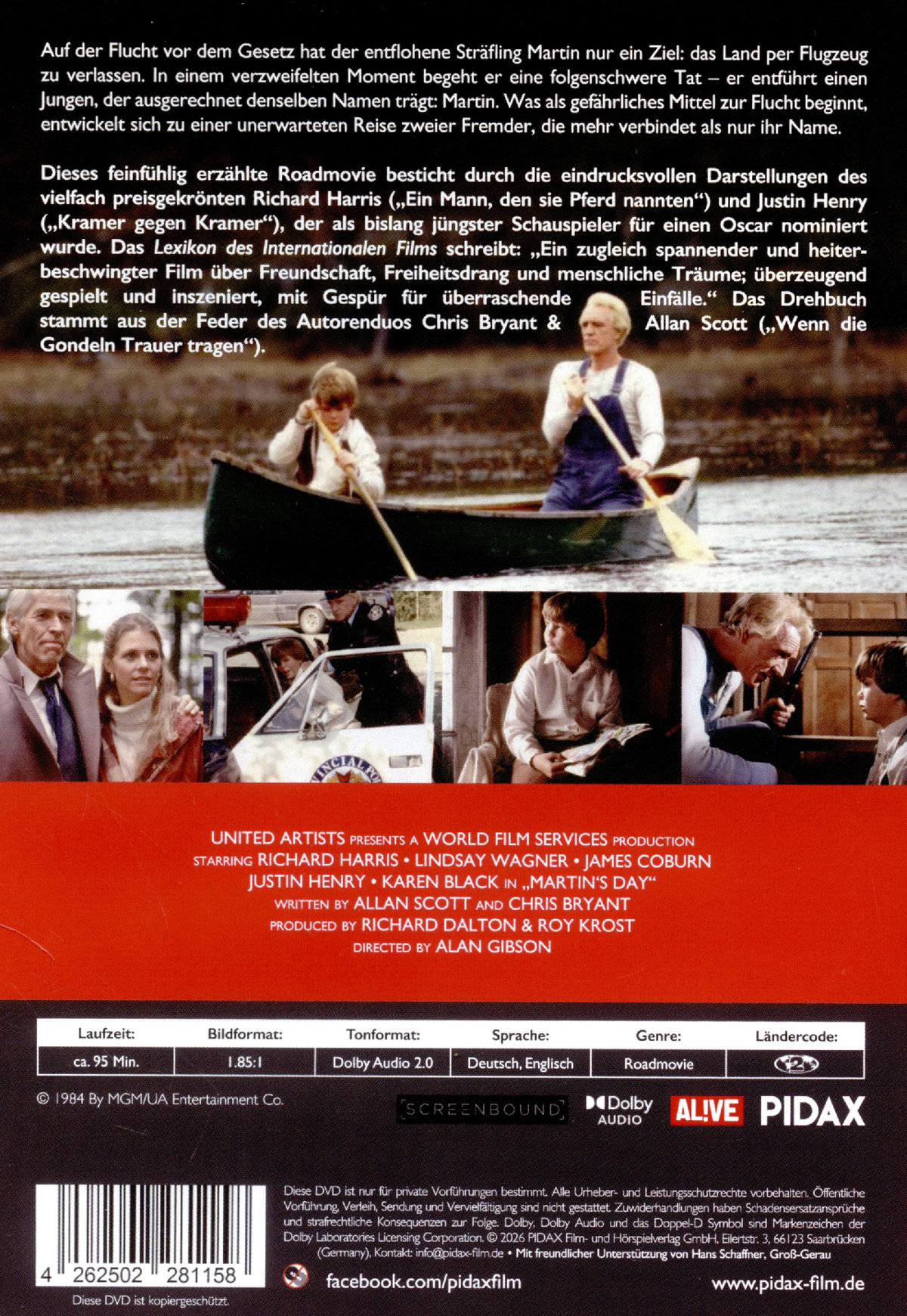 Flucht zurück - Kurze Tage der Freiheit (Martin's Day) / Starbesetztes Roadmovie von den Autoren des Filmklassikers „Wenn die Gondeln Trauer tragen“ (Pidax Film-Klassiker)  (DVD)