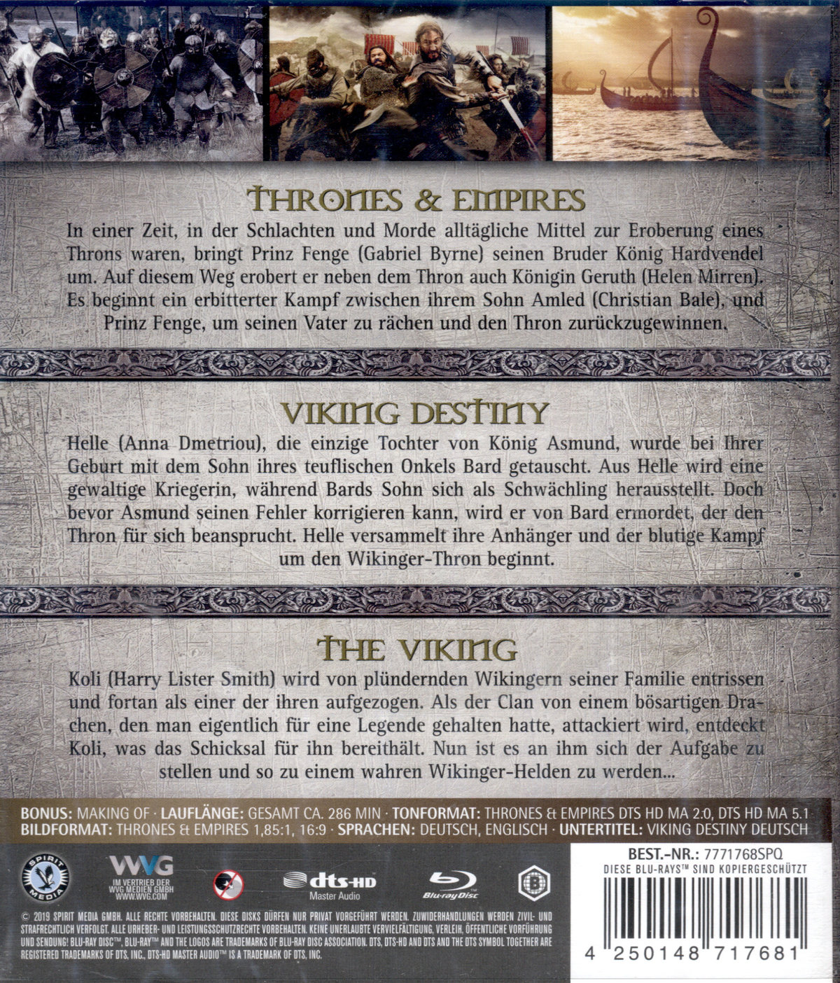 Wikinger Box - Drei epische Wikinger Sagas - Thrones & Empires, Viking Destiny, The Viking  [3 BRs]  (Blu-ray Disc)