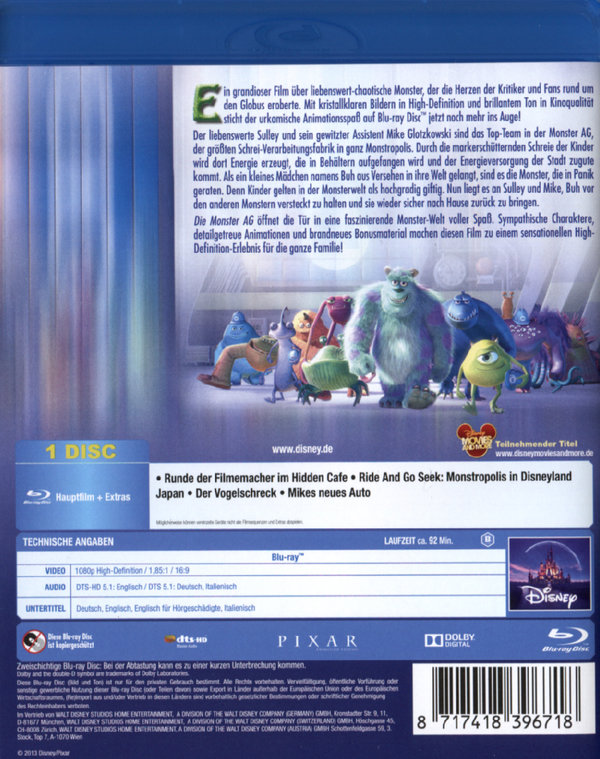 Monster AG, Die (blu-ray)