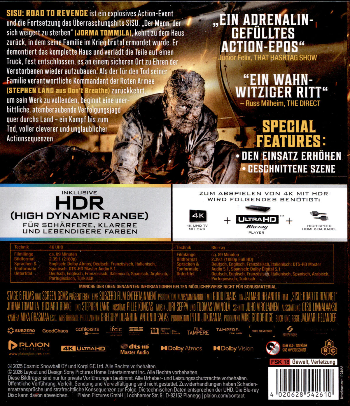 Sisu: Road to Revenge  (4K Ultra HD) (+ Blu-ray)