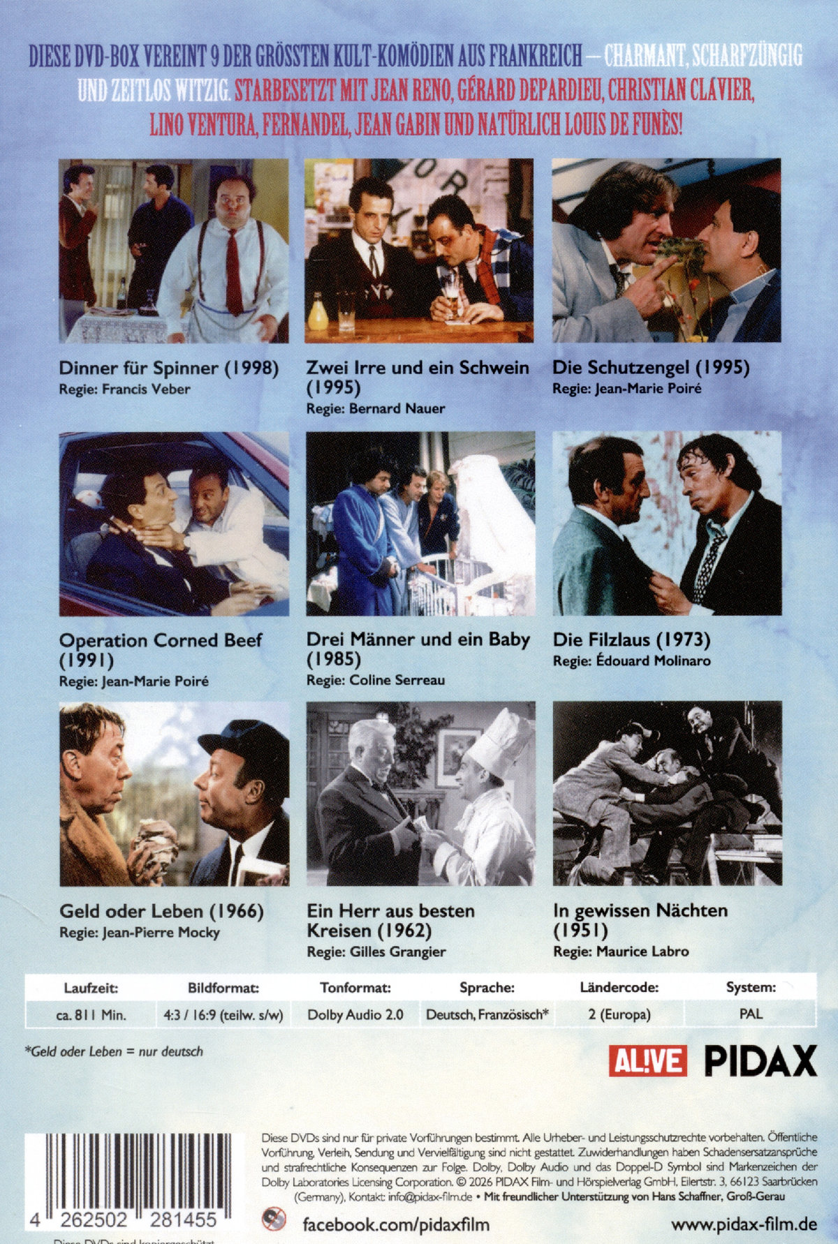 Französische Kult-Komödien / 9 starbesetzte Kult-Komödien aus Frankreich in einer Box!  [9 DVDs]  (DVD)