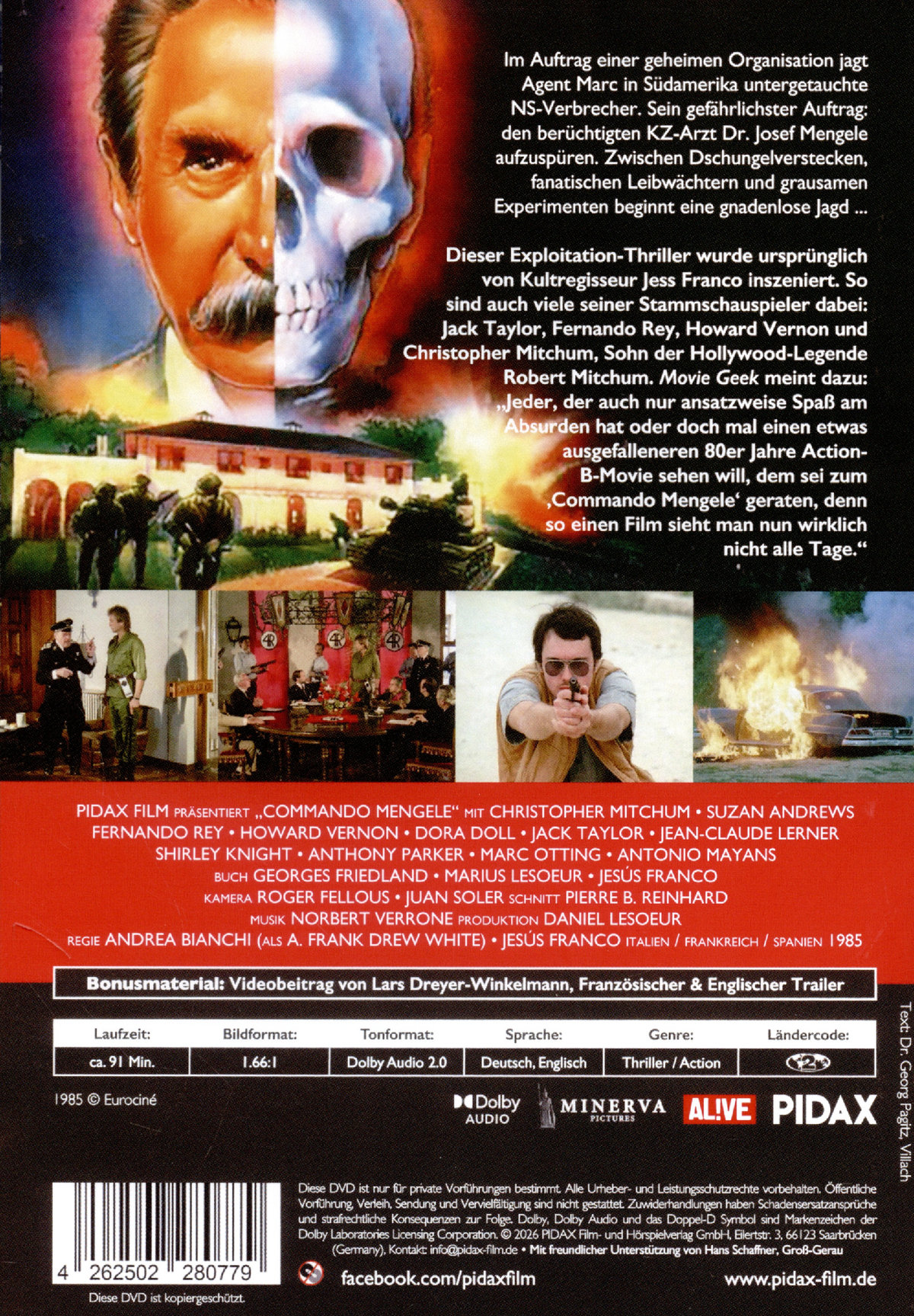 Commando Mengele - Gesucht: Tot oder lebendig (Angel of Death) / Actionthriller von Kultregisseur Jess Franco (Pidax Film-Klassiker)  (DVD)