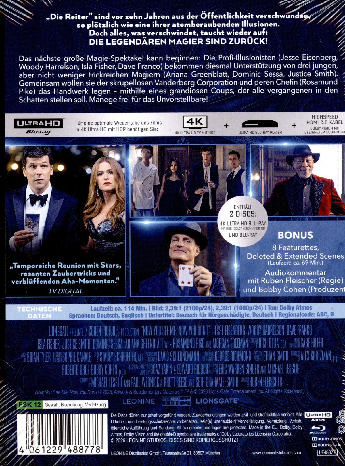 Die Unfassbaren 3 - Now you see me - Limited Steelbook Edition  (4K Ultra HD) (+ Blu-ray)