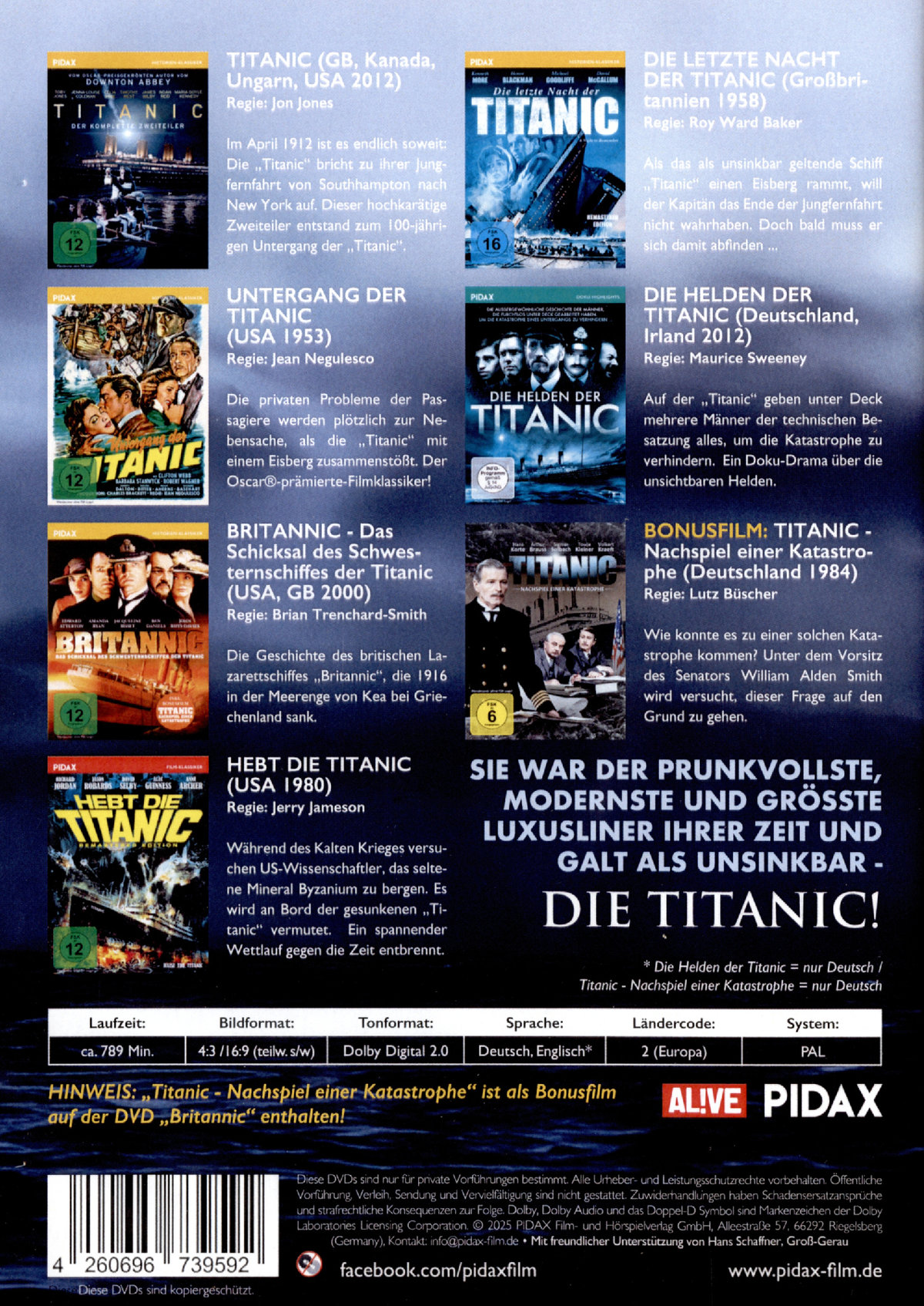Die große Titanic Collection / 7 spannende Verfilmungen mit einer Laufzeit von über 13 Stunden  [6 DVDs]  (DVD)