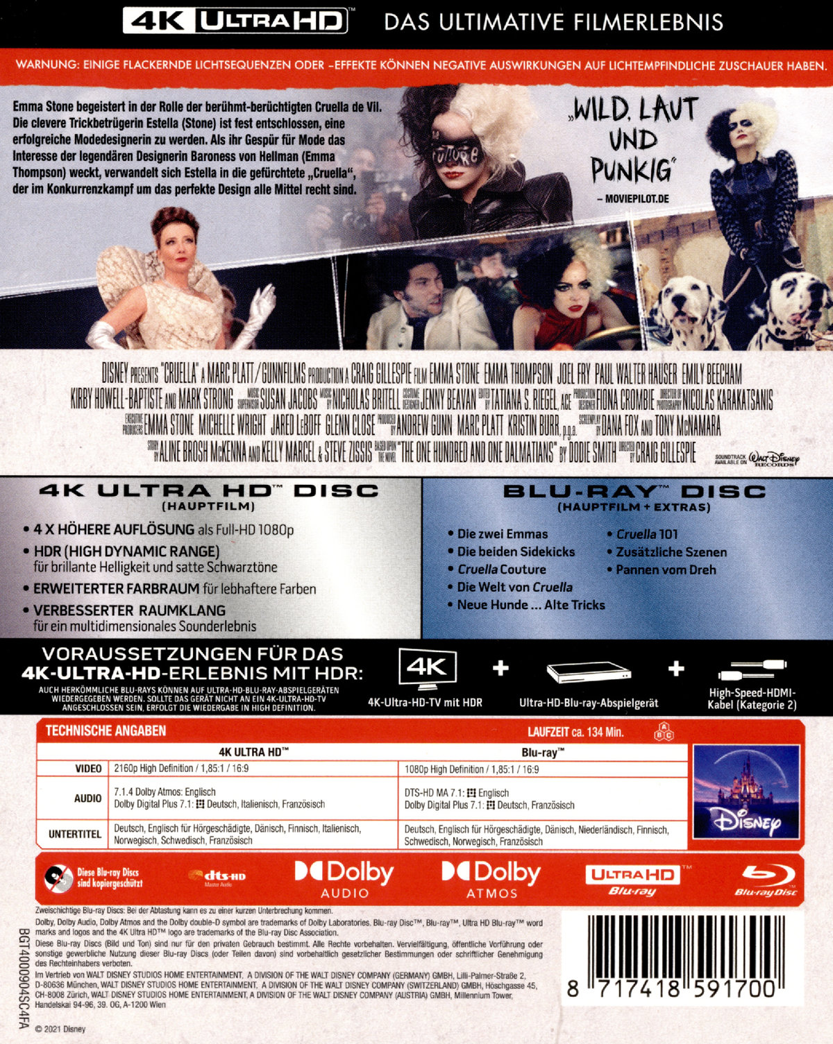 Cruella  (4K Ultra HD) (+ Blu-ray 2D)  (Blu-ray 4K Ultra HD)