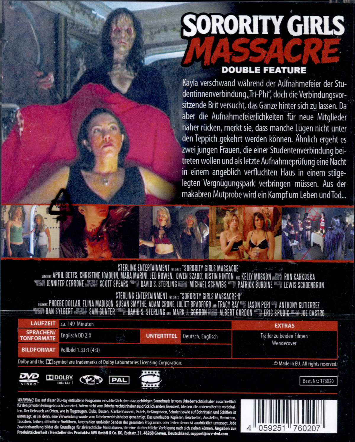 SORORITY GIRLS MASSACRE 1 & 2 (OmU) - FROM THE VAULT #46  - COVER A  (DVD)