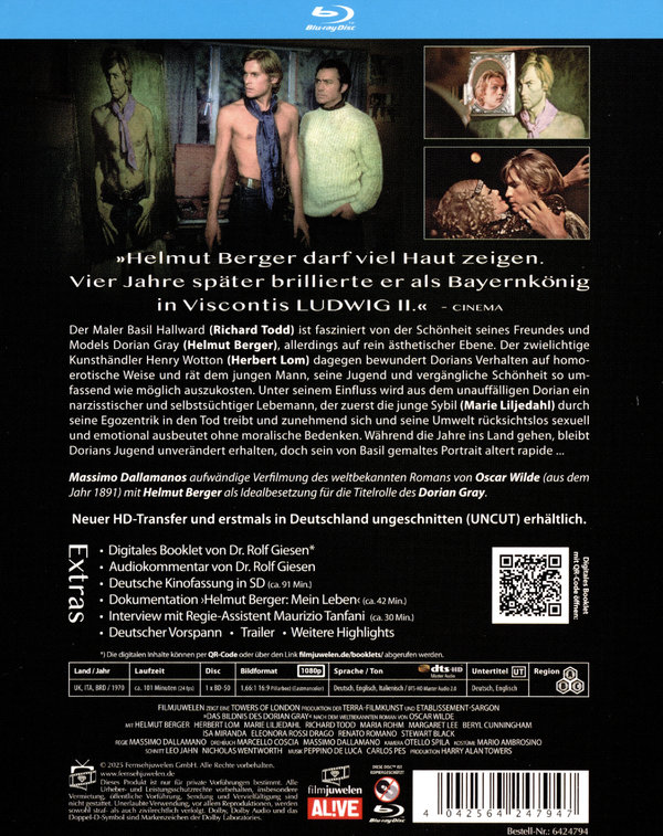 Das Bildnis des Dorian Gray (uncut) (Filmjuwelen)  (Blu-ray Disc)