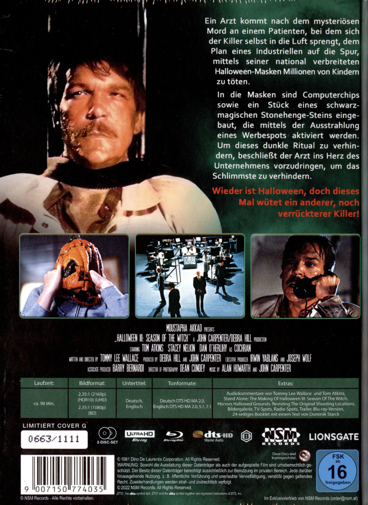 Halloween 3 - Die Nacht der Entscheidung - Uncut Mediabook Edition (4K Ultra HD+blu-ray) (G)
