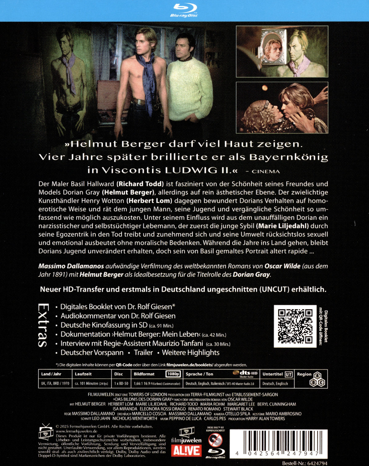 Das Bildnis des Dorian Gray (uncut) (Filmjuwelen)  (Blu-ray Disc)