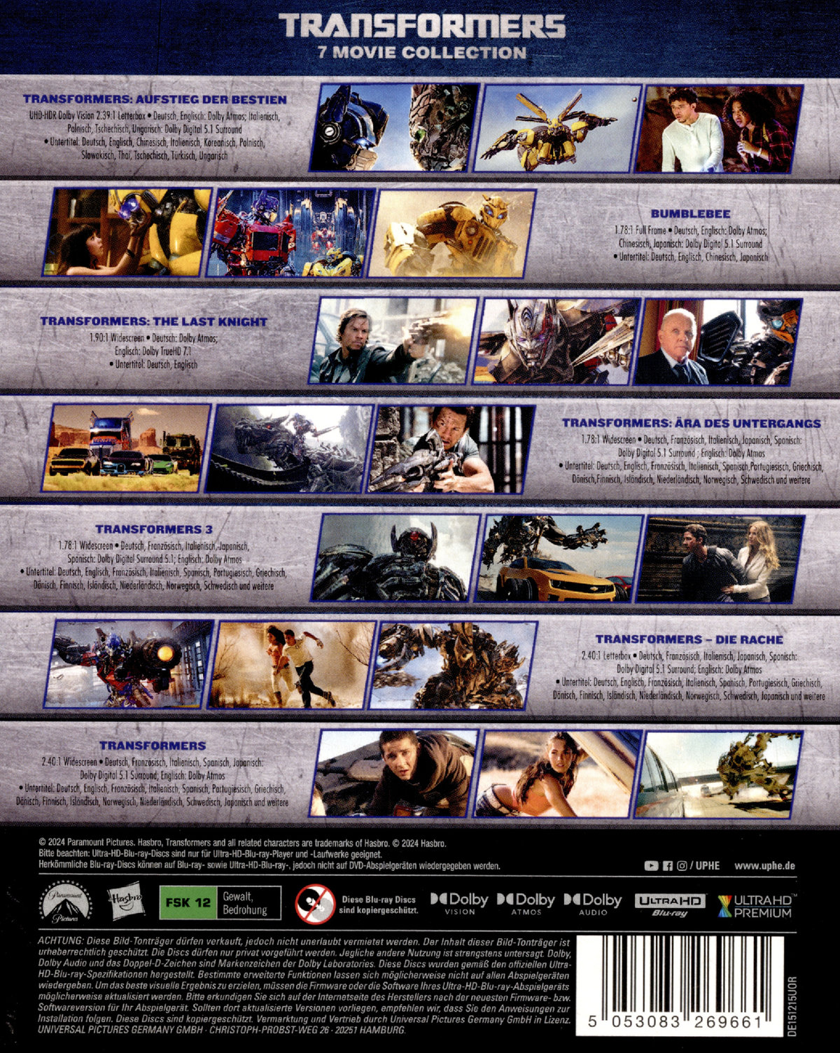 Transformers - 7-Movie Collection  (4K Ultra HD) (+ Blu-ray 2D) 