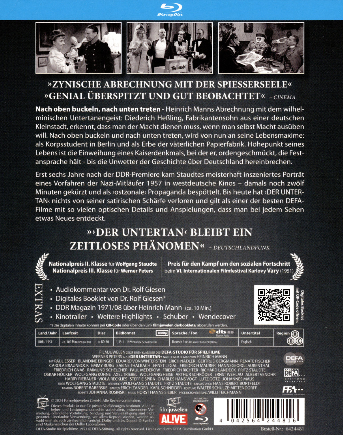 Der Untertan (DEFA Filmjuwelen)  (Blu-ray Disc)