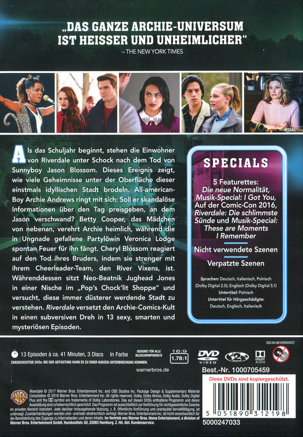 Riverdale - Die komplette 1. Staffel  [3 DVDs]  (DVD)