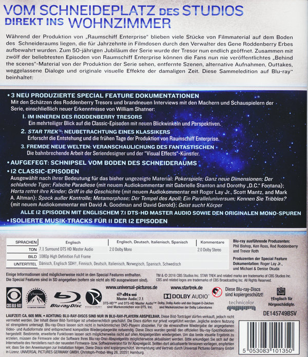 Star Trek - The Original Series - The Roddenberry Vault  [LE] [3 BRs]  (Blu-ray Disc)