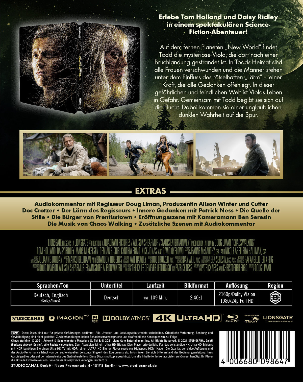 Chaos Walking - Uncut Steelbook Edition (4K Ultra HD)