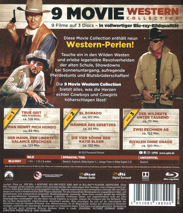 9 Movie Western Collection - Vol. 1  (Blu-ray Disc)
