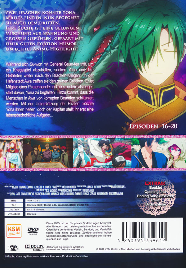 Akatsuki No Yona - Prinzessin der Morgendämmerung - Volume 4 (Episoden 16-20)  (DVD)