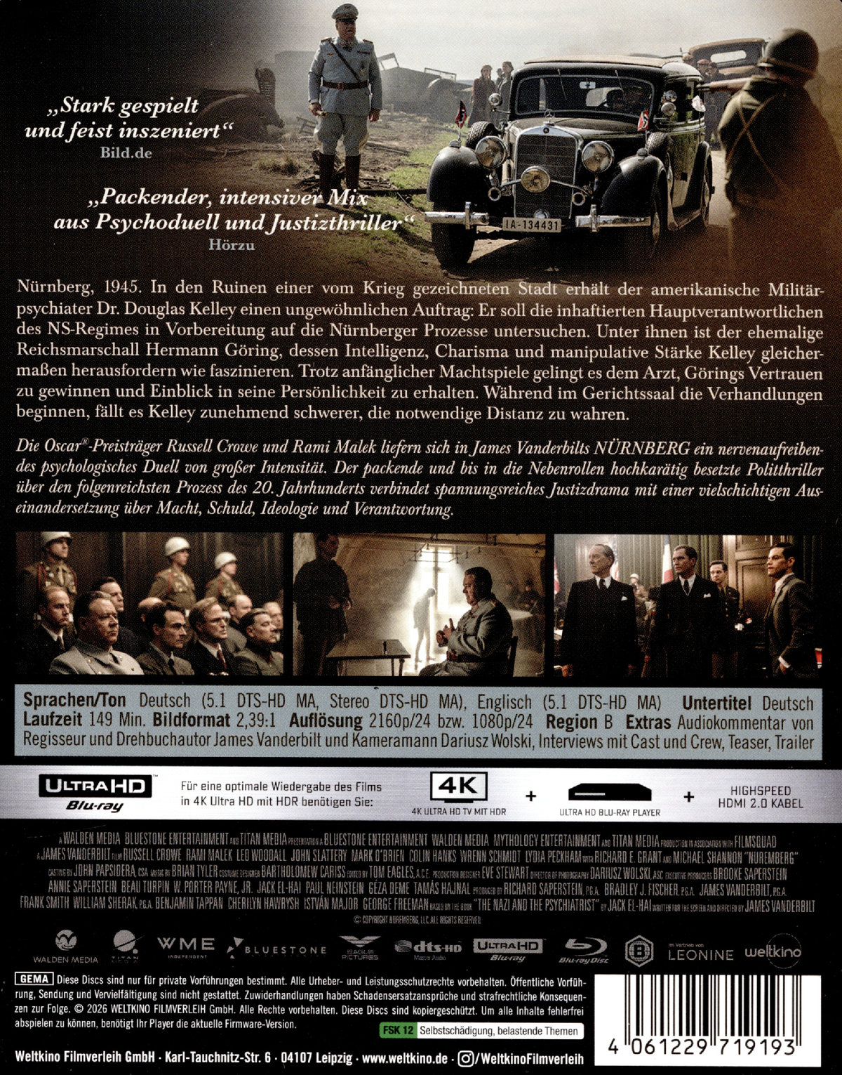 Nürnberg - Limited Steelbook Edition  (4K Ultra HD+blu-ray)