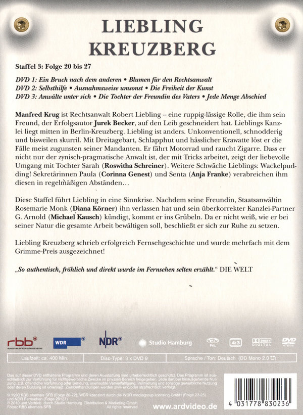 Liebling Kreuzberg - Staffel 3  [3 DVDs]  (DVD)
