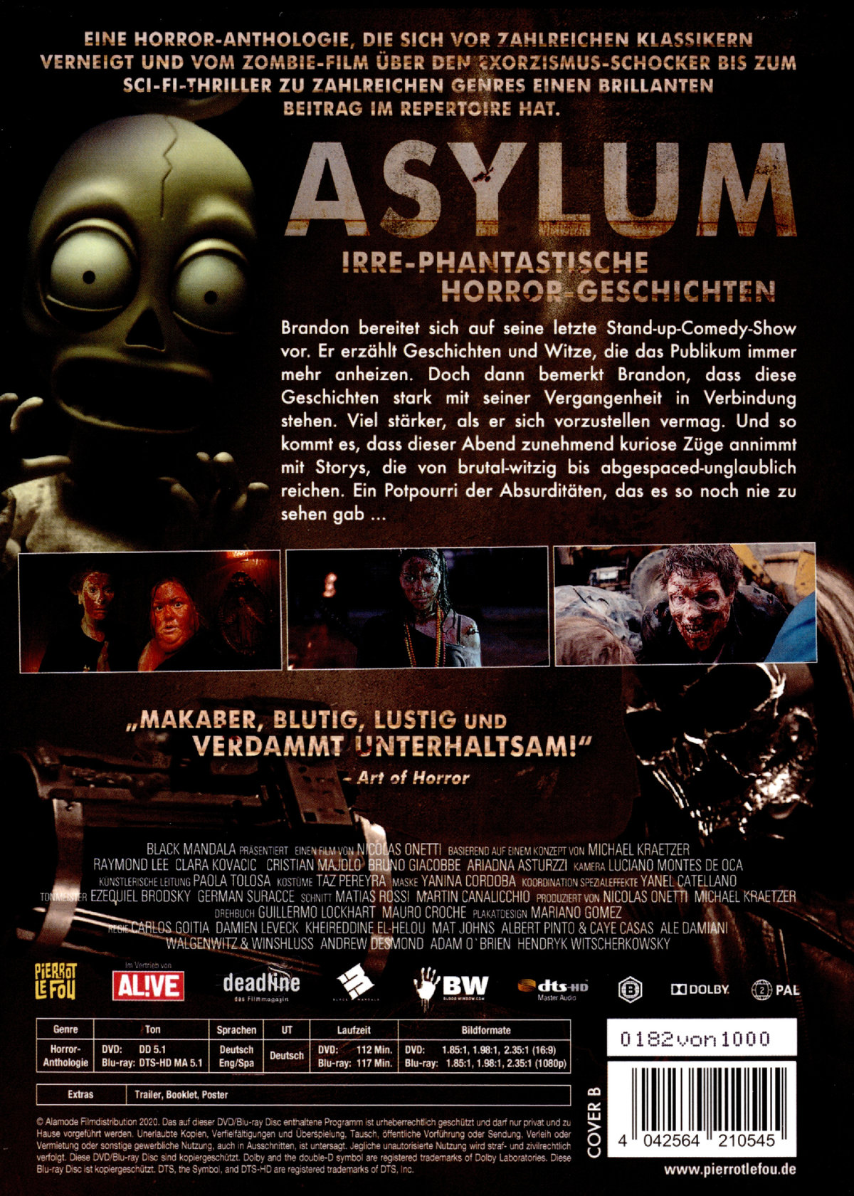 Asylum - Irre-phantastische Horror-Geschichten - Uncut Mediabook Edition (DVD+blu-ray) (B)