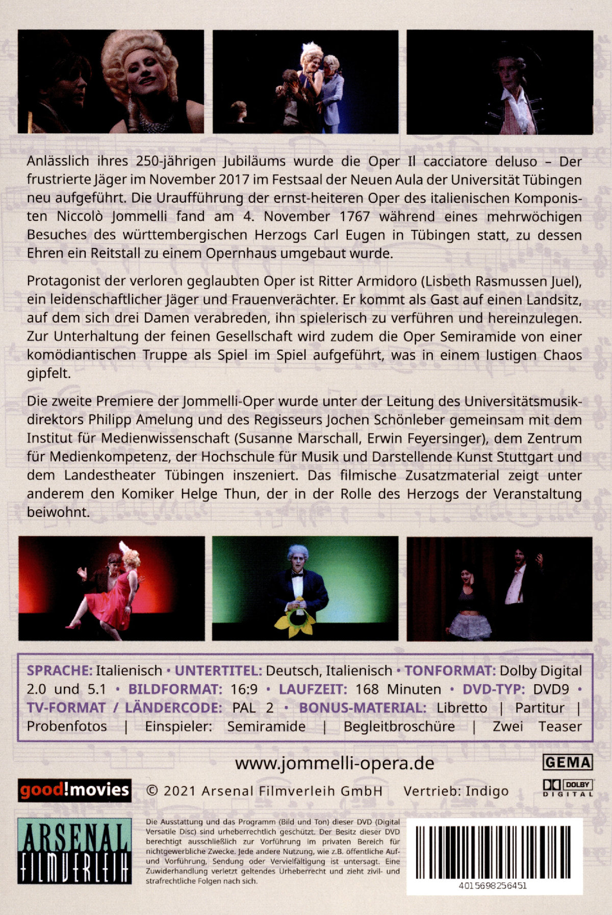 Jommelli Opera - Der frustrierte Jäger - Jommellis Oper in Tübingen  (OmU)  (DVD)