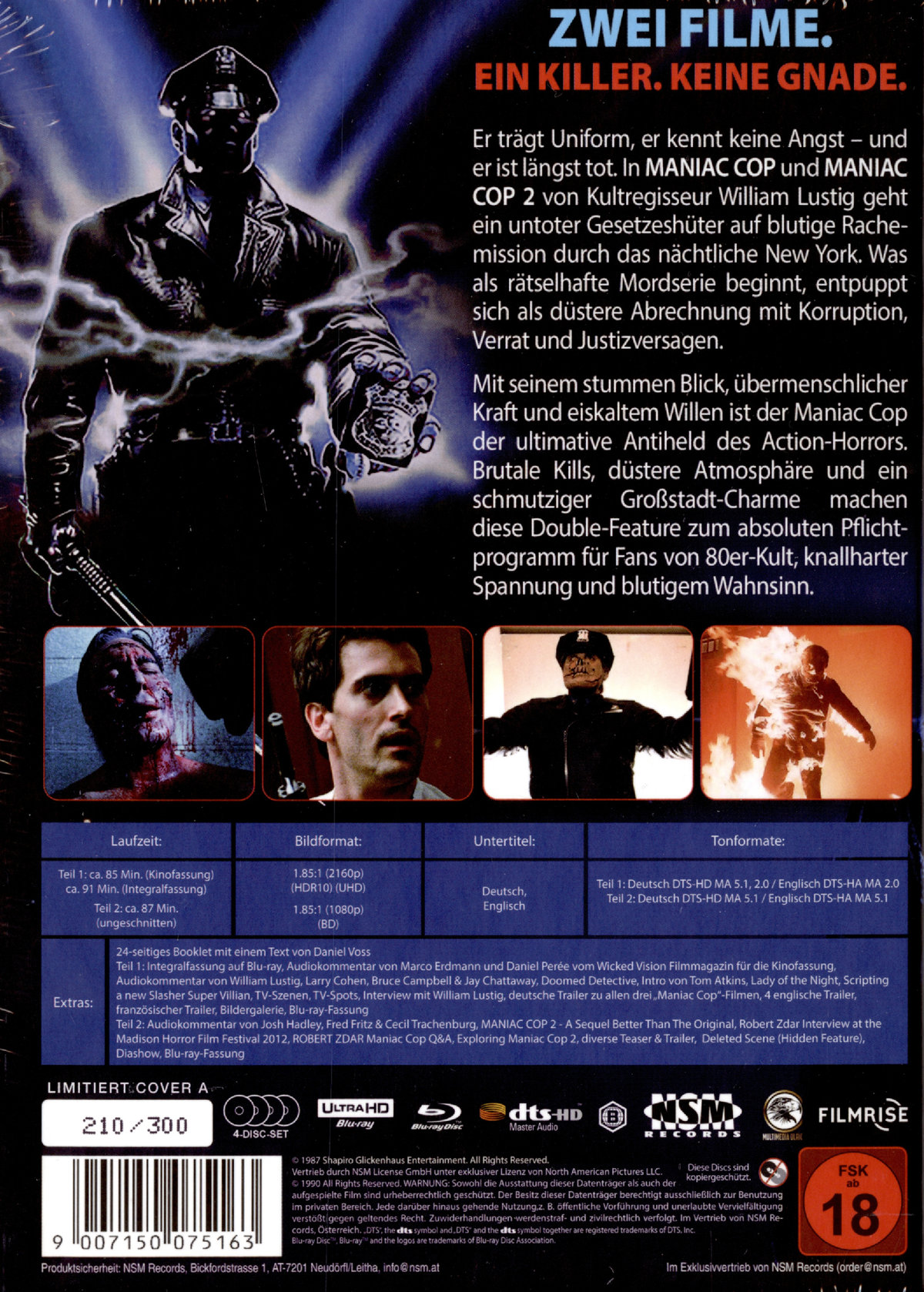 Maniac Cop 1+2 - Uncut Mediabook Edition (4K Ultra HD+blu-ray) (A)