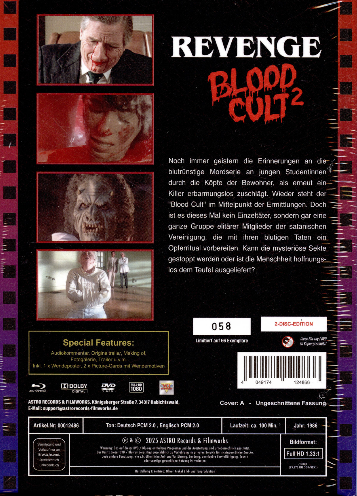 Blood Cult 2 - Revenge - Uncut Mediabook Edition  (blu-ray) (A)