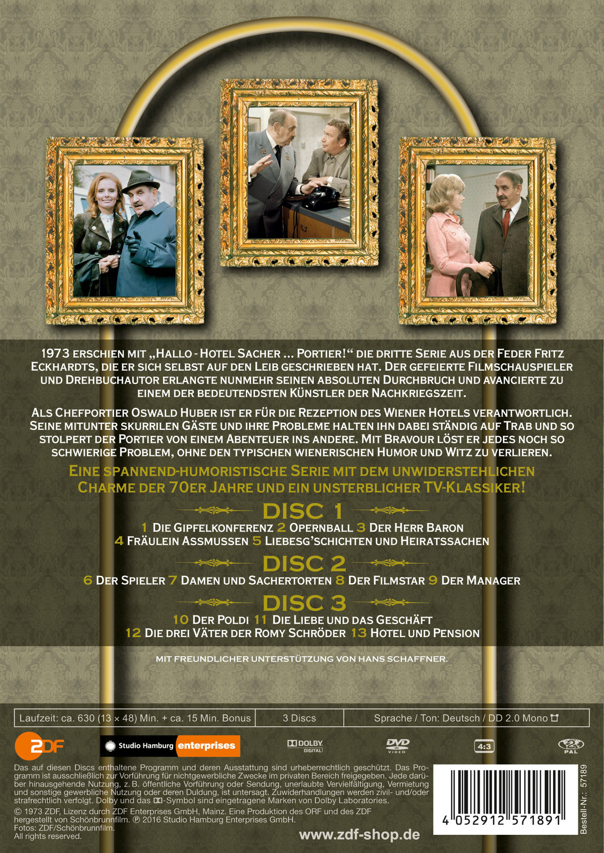 Hallo - Hotel Sacher ... Portier! - Staffel 1  [3 DVDs]  (DVD)