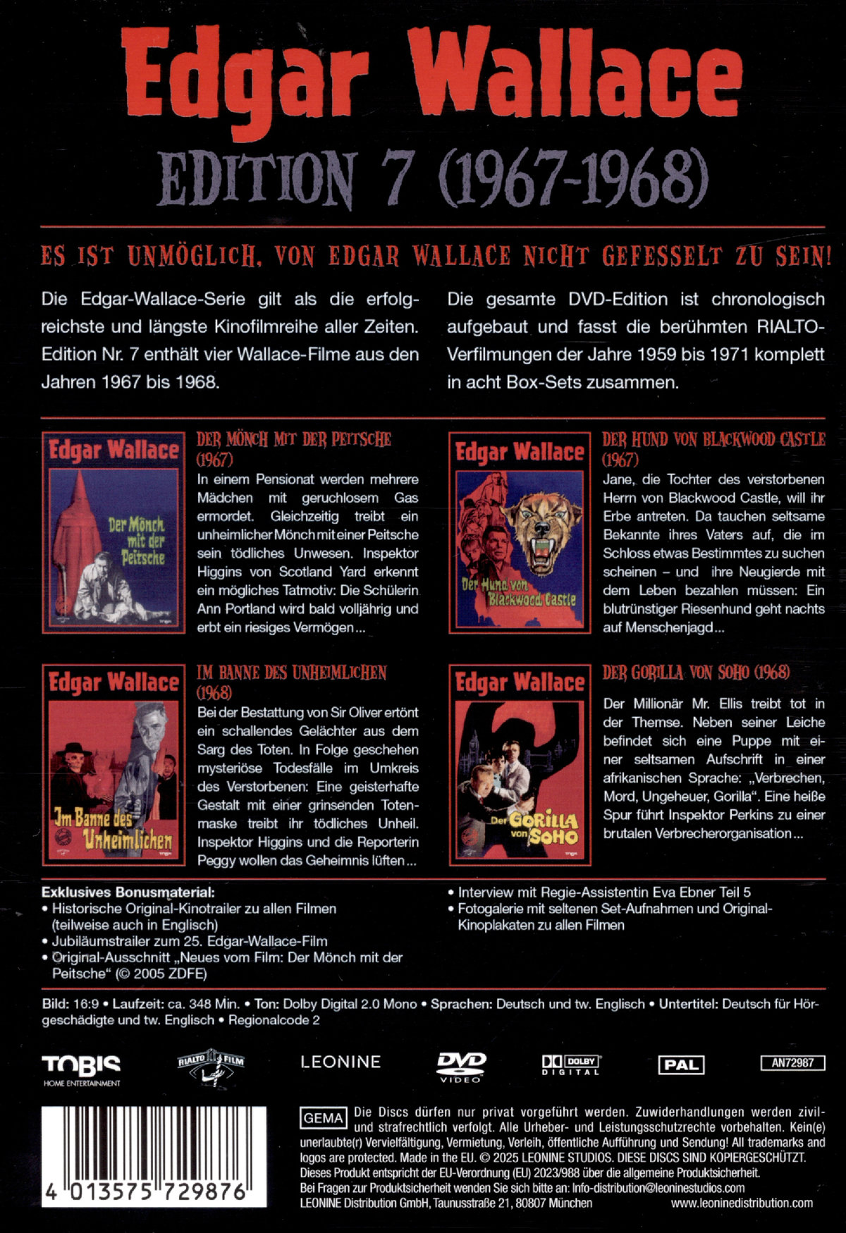 Edgar Wallace Edition 7  [4 DVDs]  (DVD)