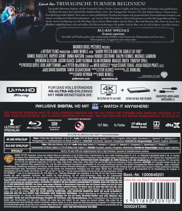 Harry Potter und der Feuerkelch  (4K Ultra HD) (+ Blu-ray)  (Blu-ray 4K Ultra HD)