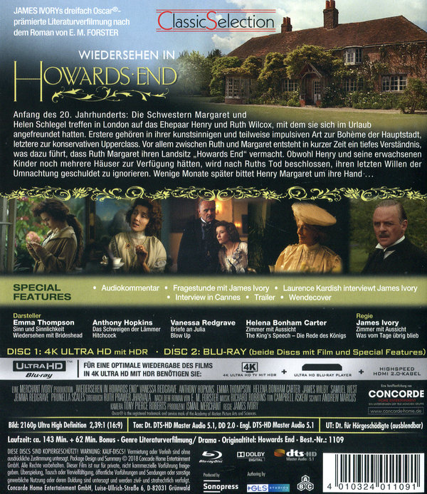Wiedersehen in Howards End  (+ Blu-ray) (4K Ultra HD)  (Blu-ray 4K Ultra HD)
