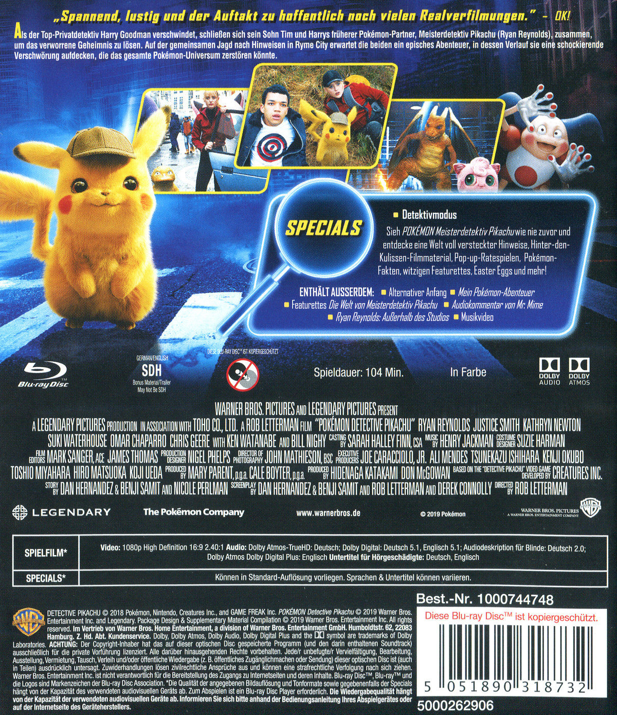 Pokemon Meisterdetektiv Pikachu  (Blu-ray Disc)