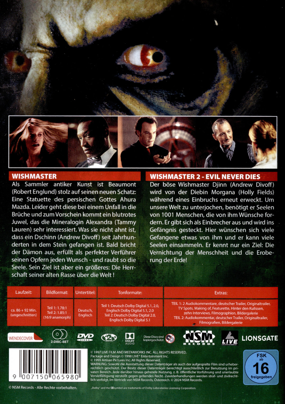 Wishmaster 1 & 2 (Uncut)  [2 DVDs]  (DVD)