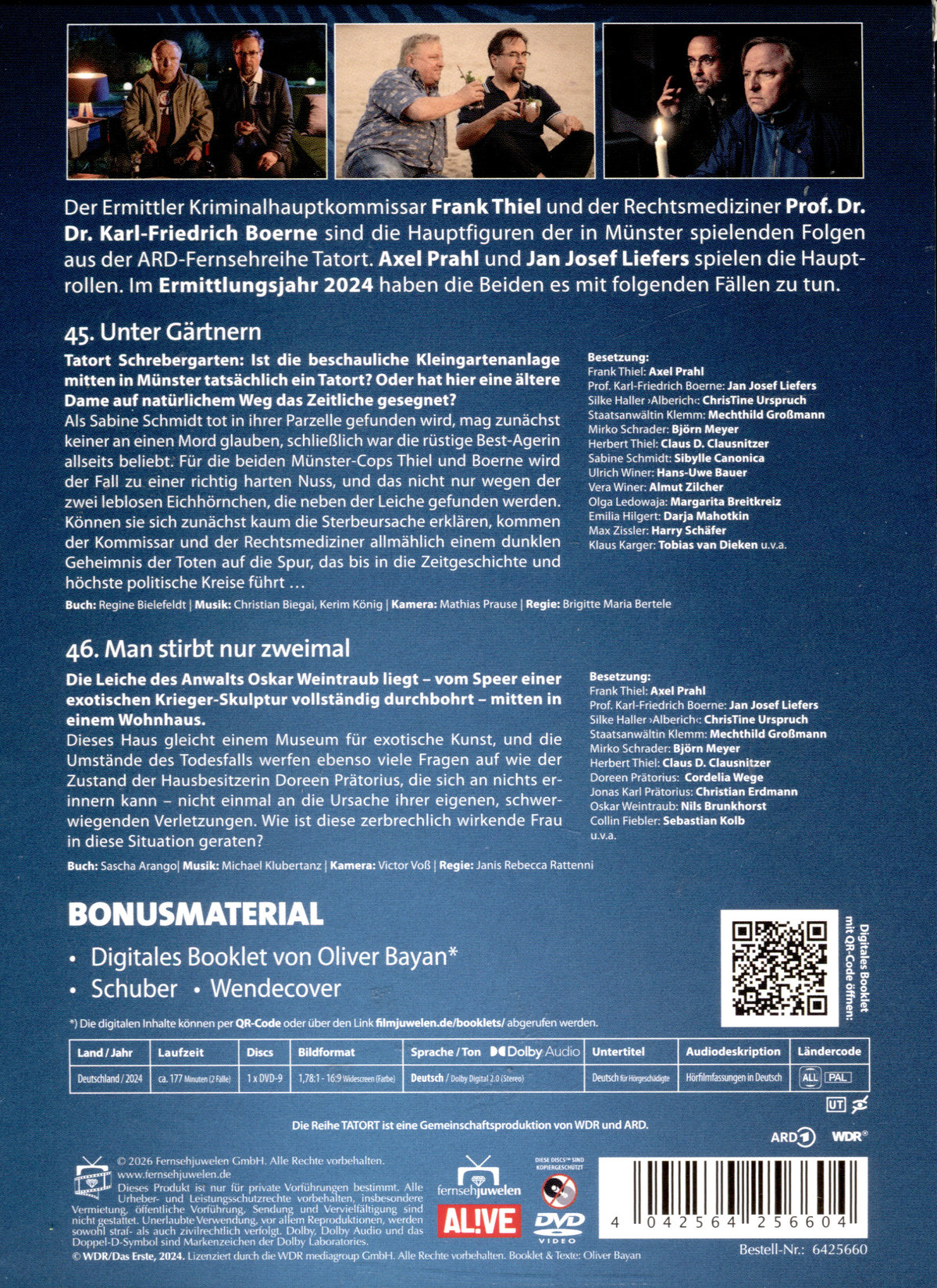 Tatort Münster (Thiel & Boerne) - Ermittlungsjahr 2024 (45. Unter Gärtnern / 46. man stirbt nur zweimal)  (DVD)