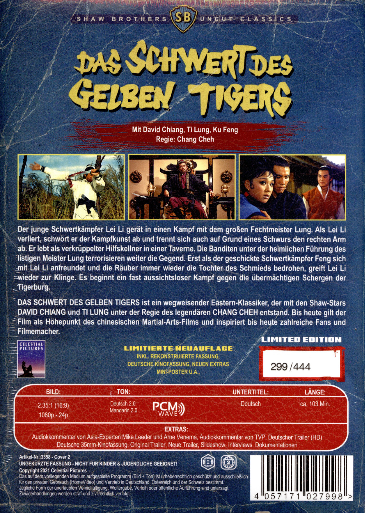 Schwert des gelben Tigers, Das - Uncut Final Mediabook Edition  (DVD+blu-ray) (Cover 2)