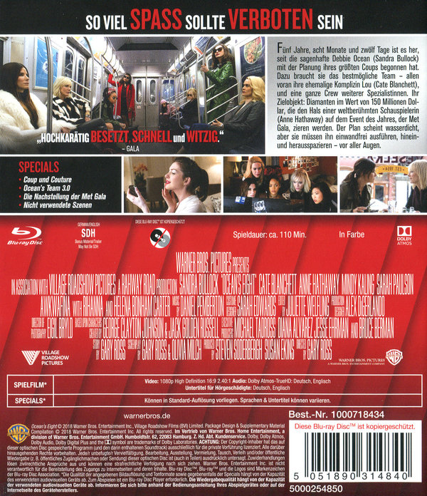 Ocean's Eight (blu-ray)