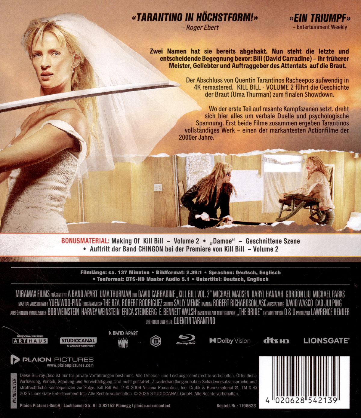 Kill Bill - Volume 2  (Blu-ray Disc)