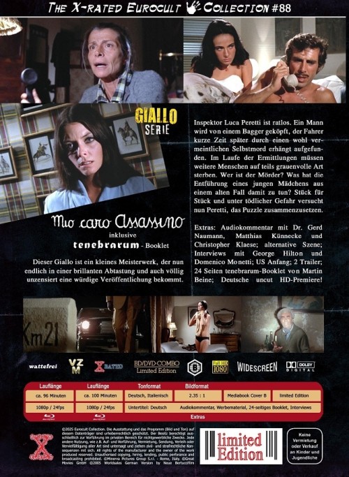My Dear Killer - Mio caro assassino - Uncut Eurocult Mediabook Collection  (DVD+blu-ray) (B)