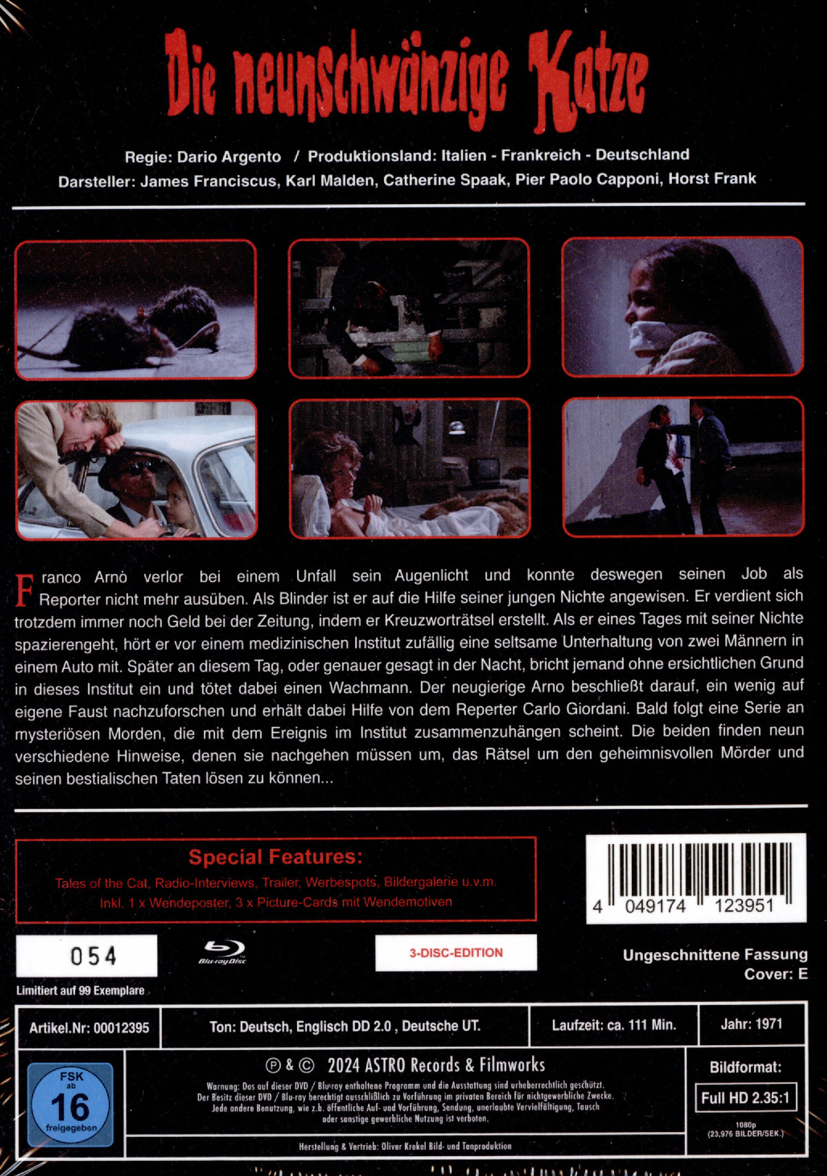 Neunschwänzige Katze, Die - Uncut Mediabook Edition  (DVD+blu-ray) (E)