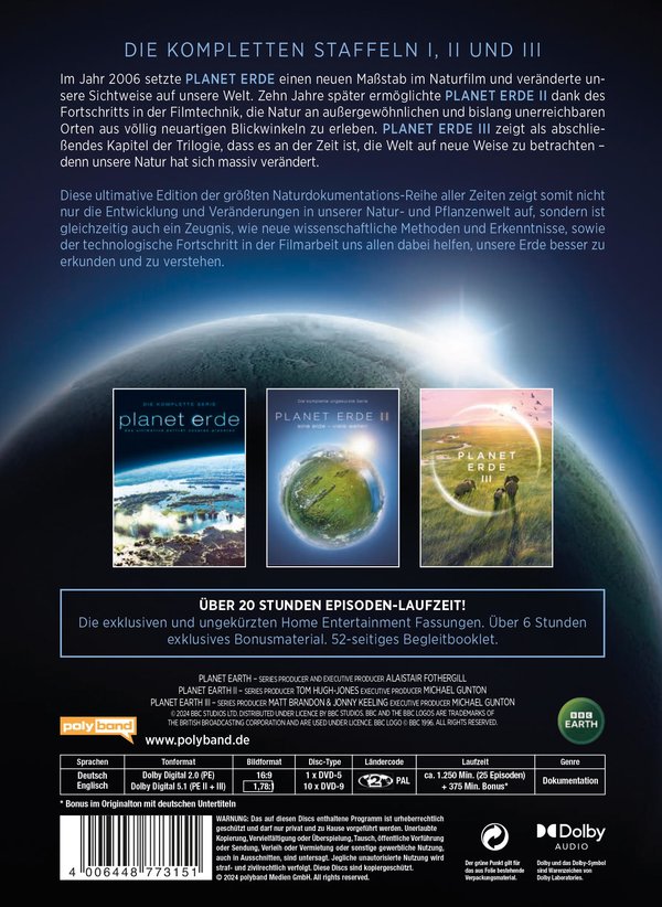 PLANET ERDE - Die komplette Kollektion - Die kompletten Staffeln I, II und III in einer Box  [11 DVDs]  (DVD)