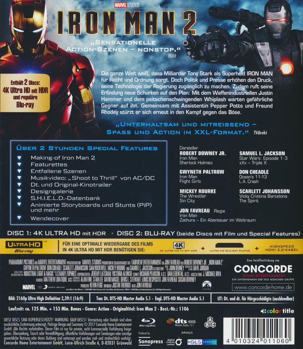 Iron Man 2  (4K Ultra HD) (+ Blu-ray)  (Blu-ray 4K Ultra HD)
