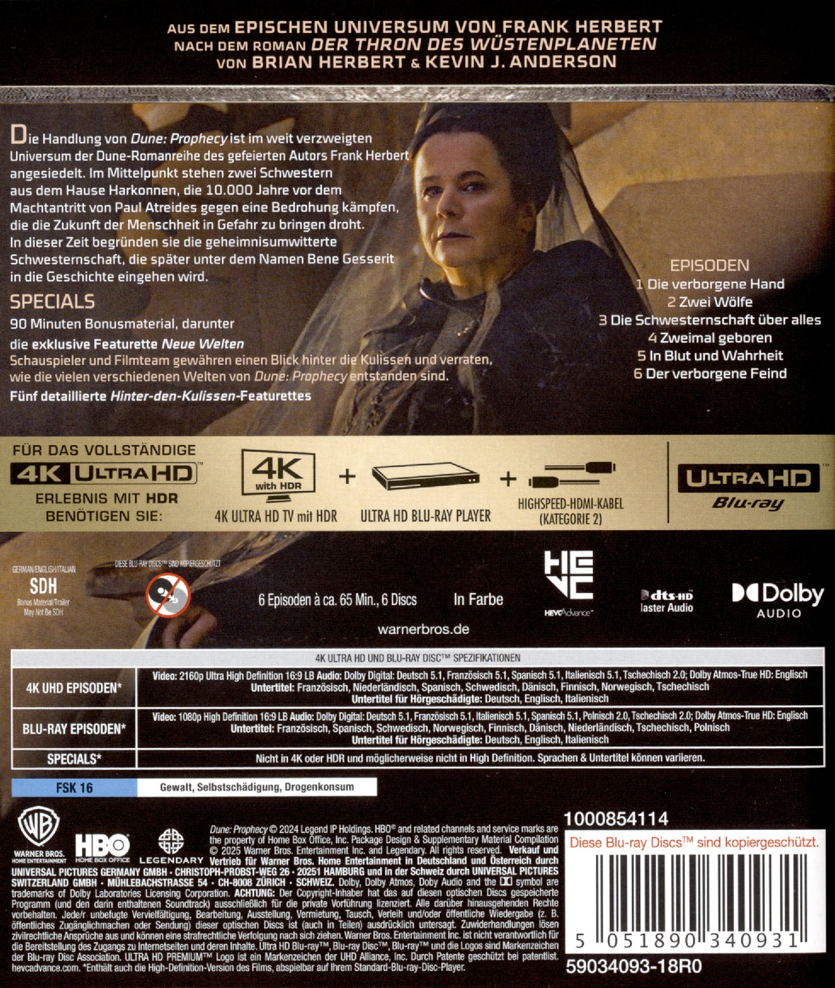 Dune: Prophecy - Staffel 1  (3x 4K Ultra HD) (+ 3x Blu-ray) 