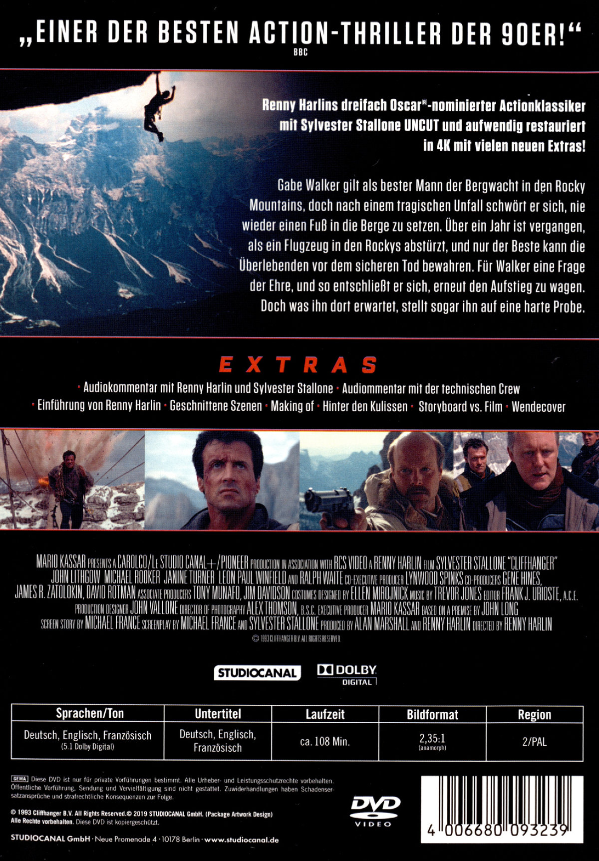 Cliffhanger / 25th Anniversary Edition / Uncut / Digital Remastered  (DVD)