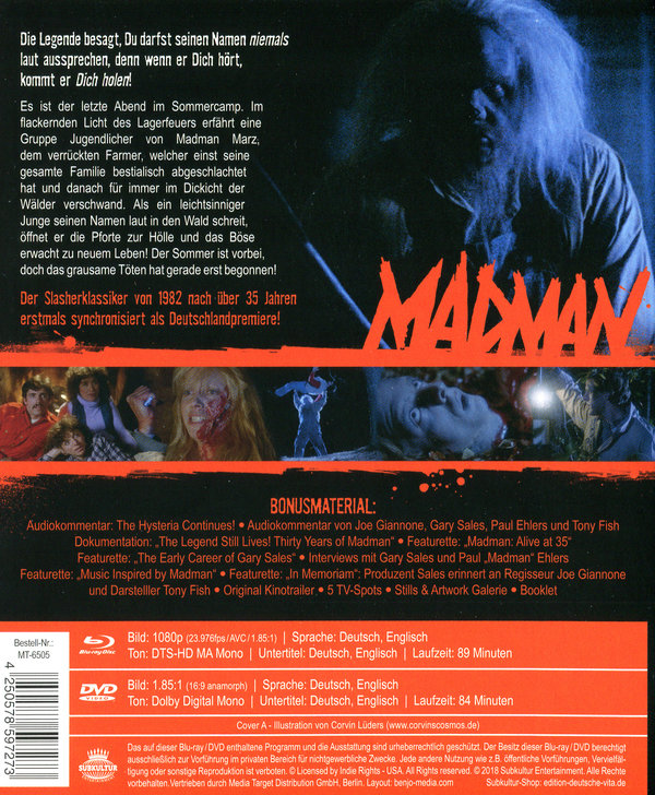 Madman - Uncut Digipak Edition (DVD+blu-ray) (A)