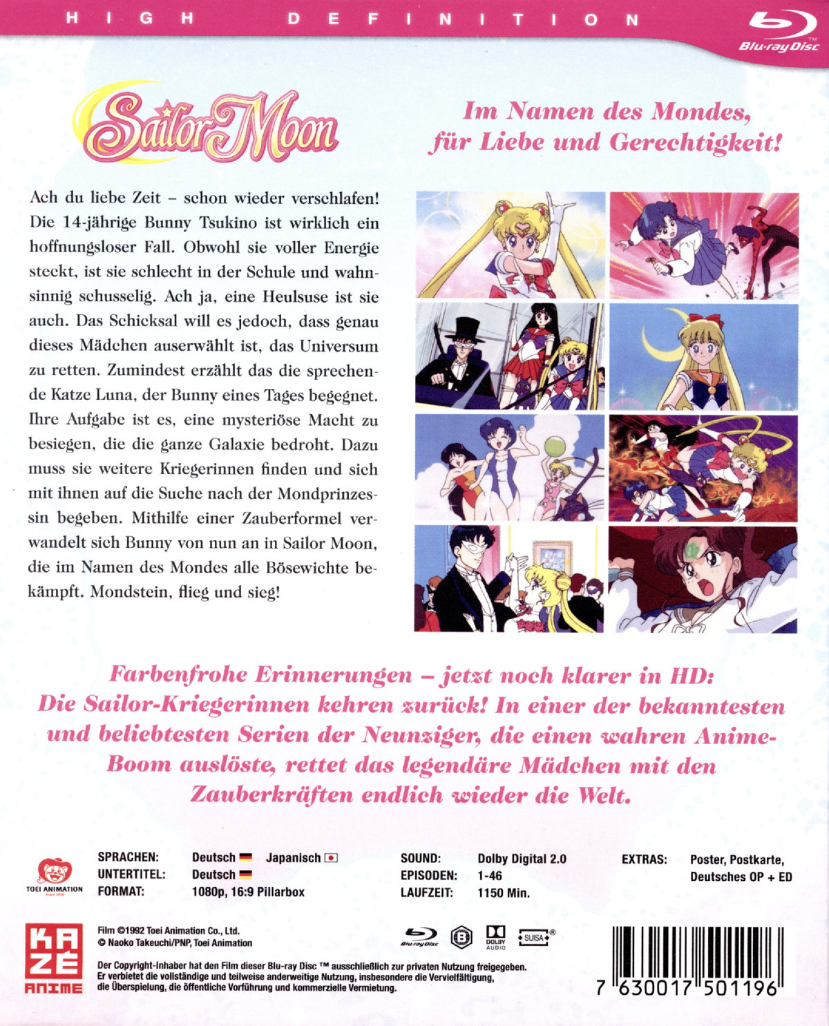Sailor Moon - Staffel 1 - Blu-ray Box (Episoden 1-46)  [6 Blu-rays]  (Blu-ray Disc)